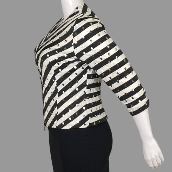 Joseph Ribkoff sequin striped jacket - Picture 3 of 7